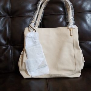 Hobo bag cream large with side piece